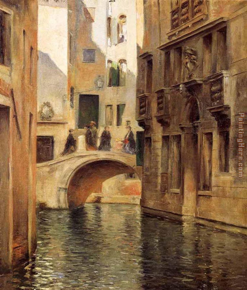 Venetian Canal painting - Julius LeBlanc Stewart Venetian Canal art painting